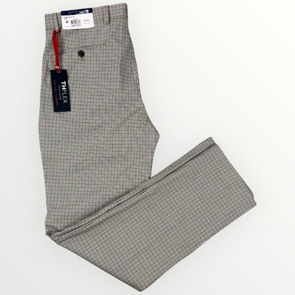 Tommy Hilfiger Gray and White Dress Pants